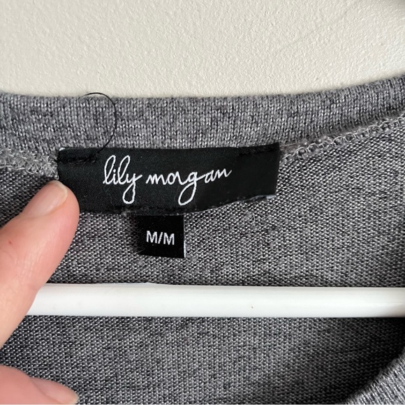 3/$40 Size Medium Lily Morgan Crew Neck Knit sweater with Ruffle Slit at Hem - Picture 3 of 5